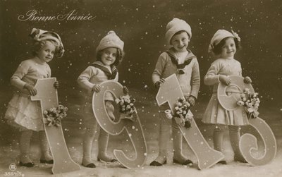 New Year greetings postcard, sent in 1913 by French Photographer